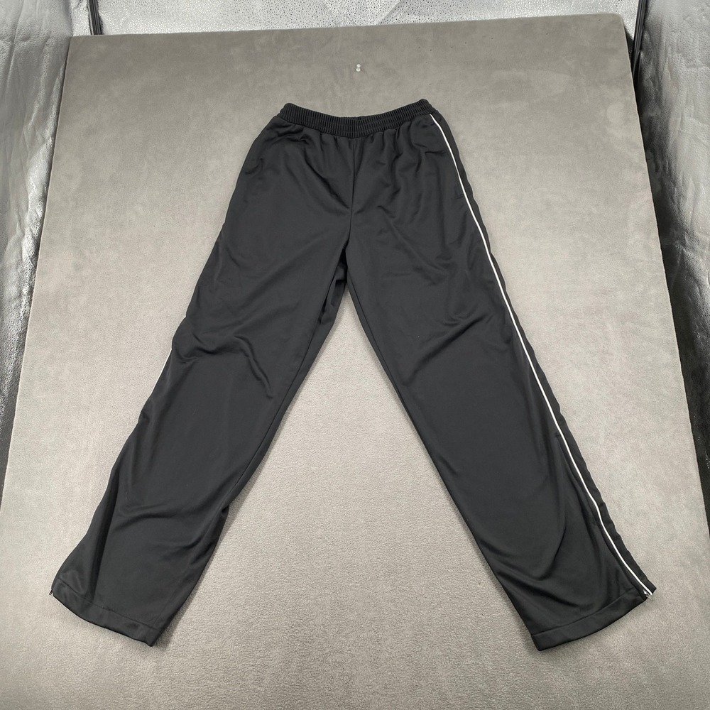Top Chargers Track Pants Mens Small Black Baggy Y2K Athletic Side Stripe Zippers